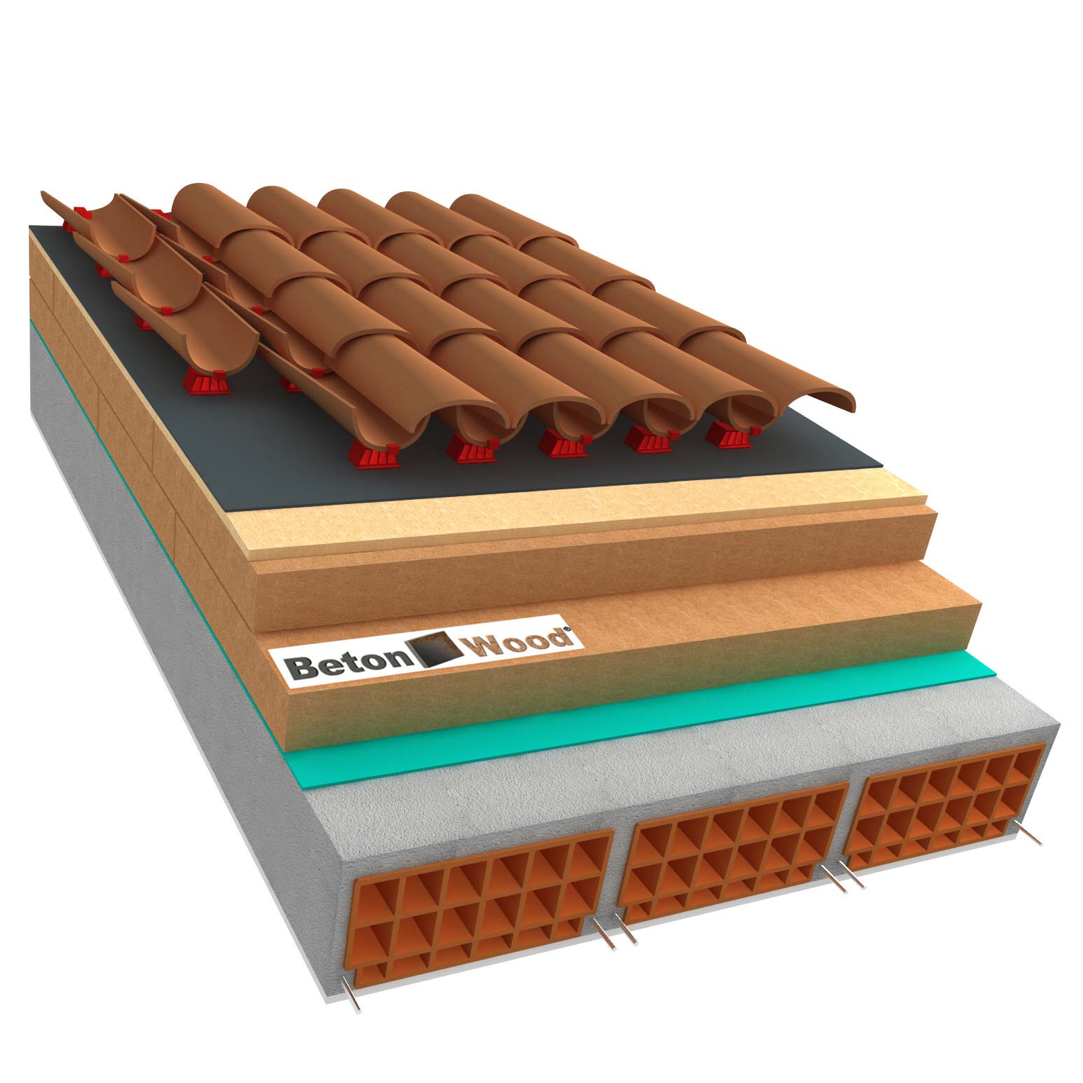 Tetto ventilato in fibra di legno Isorel e Special dry su calcestruzzo